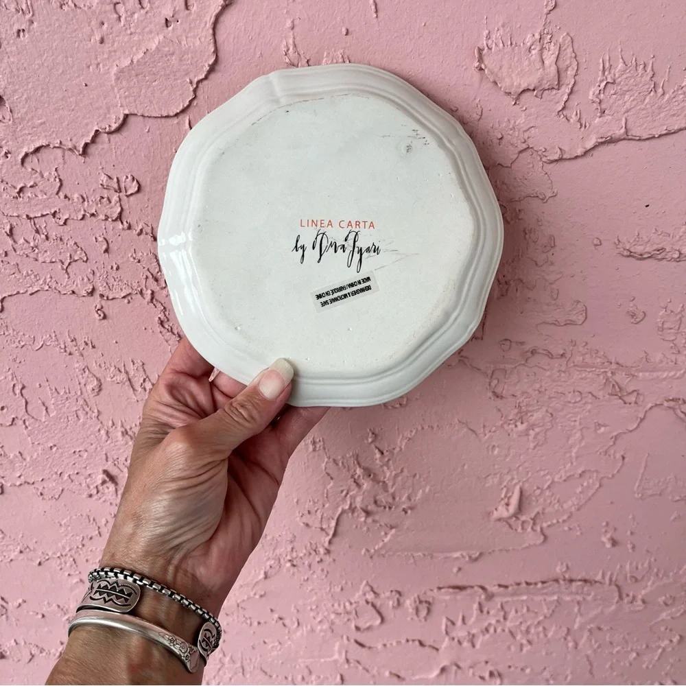 Anthropologie Linea Carta Diva Pyari Dessert Plate 6.5” Pug Dog - Picture 3 of 5